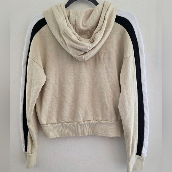 PHILANTHROPY Tan‎ Striped Pullover Sweatshirt Hoodie Long Sleeve Sz Small - Picture 3 of 7